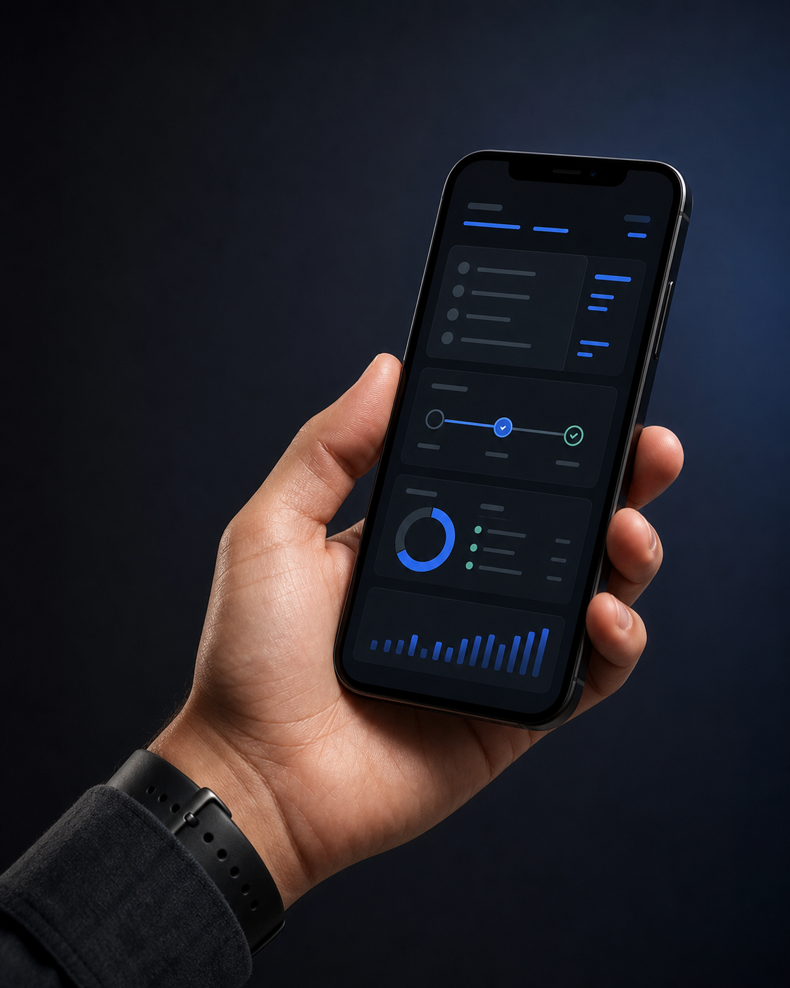 Mobile business application in use